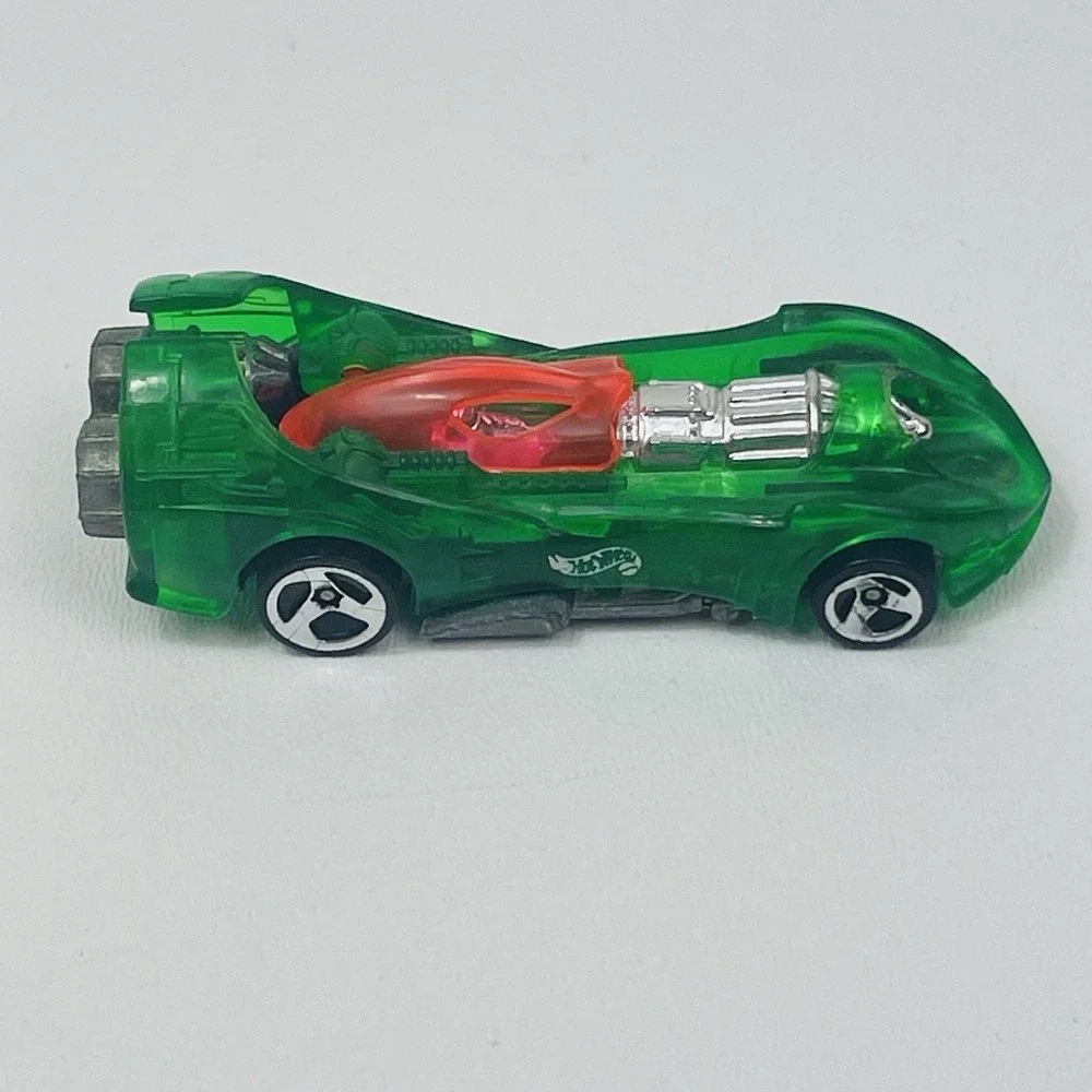Hot  Wheels 1995 Power Rocket Transparent Green 1/64 Scale Die Cast